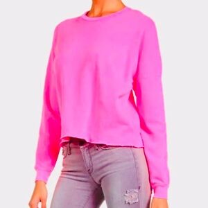 Michael Lauren Neon Pink Travis Sweatshirt, Small